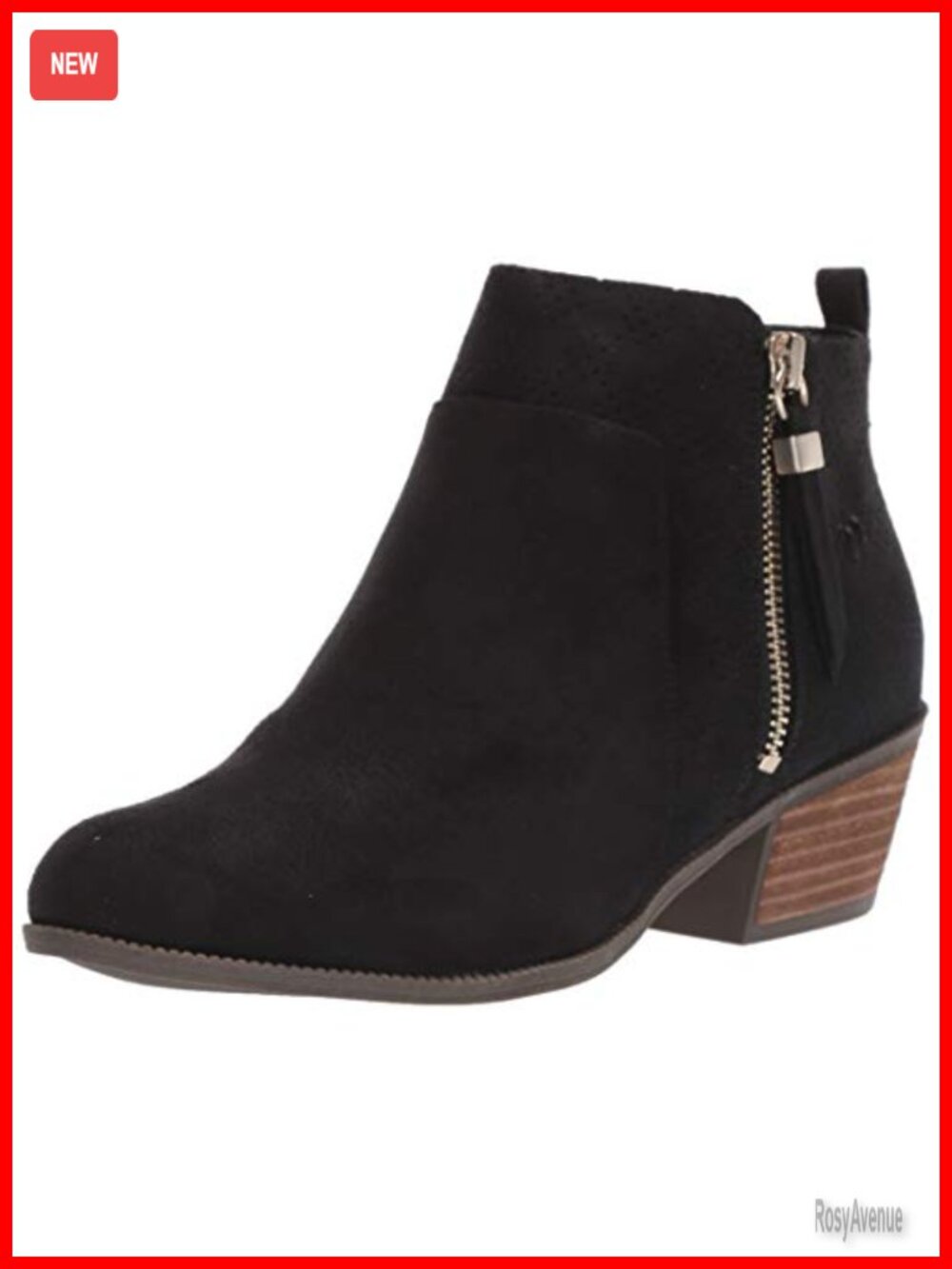 Womens Microfiber Ankle Bootie Almond Toe Block Heel Dress Boot